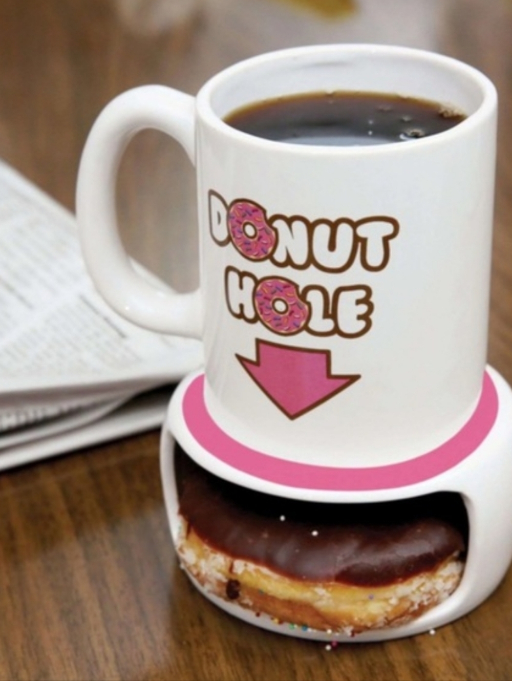 BigMouth 'Donut Hole' Coffee Mug, 20 Oz, New In Package Gag Gift, White Elephant
